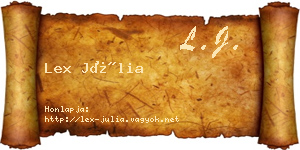 Lex Júlia névjegykártya