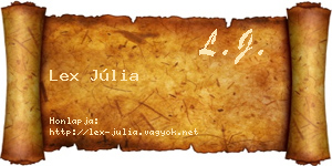 Lex Júlia névjegykártya